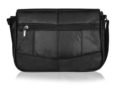 real leather black crossbody bag